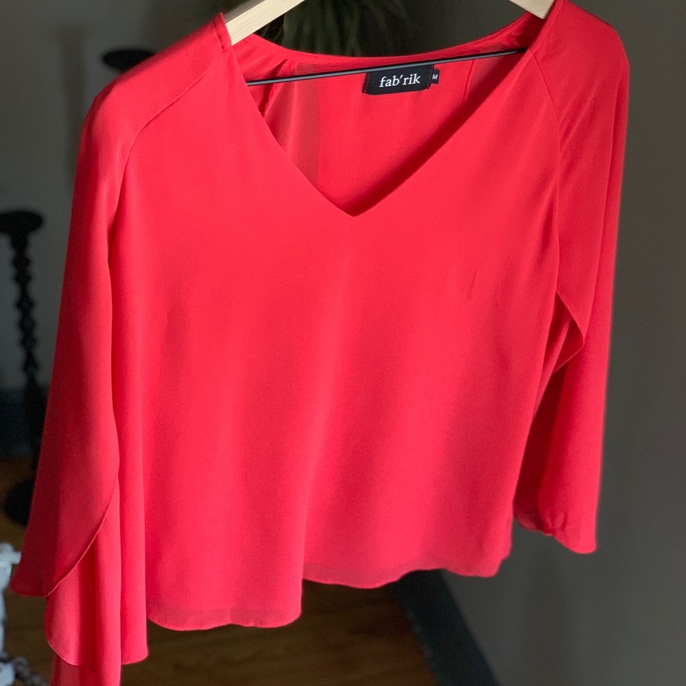 Coral Chiffon Blouse